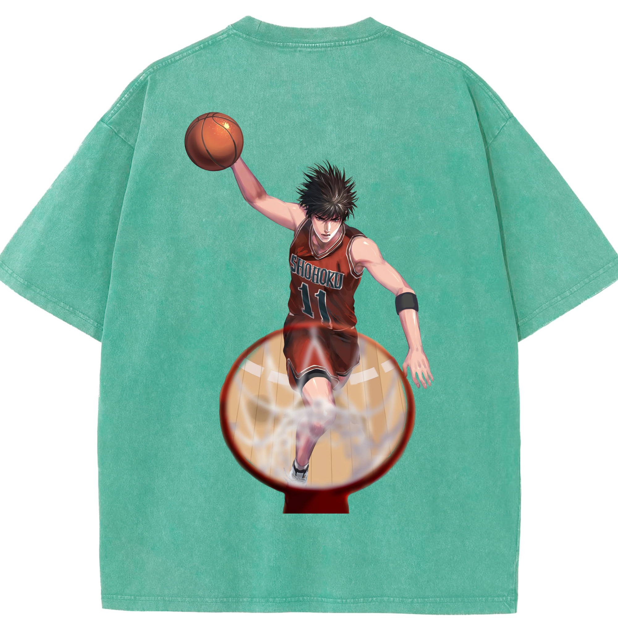 （画像用） SLAM DUNK／スラムダンク 綿100% ヴィンテージ風 半袖Tシャツ（背面プリント）